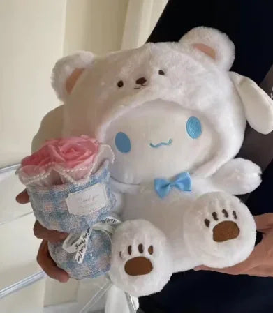 -2026 New Kawaii 25cm Sanrio Plush Toy Jade Dog Kuromi Dressing Doll Doll Plush Toy Stuffed Animal Patung Dolls Birthday Gift Festive Paws