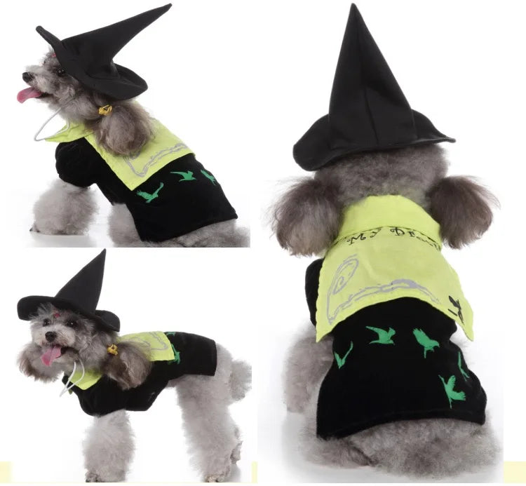 Halloween Christmas Outfits for Small Medium Dogs Cosplay Prince Fancy Yorkshire Cat Clothing Witch Cloak Butterfly Puppy Dress Festive Paws