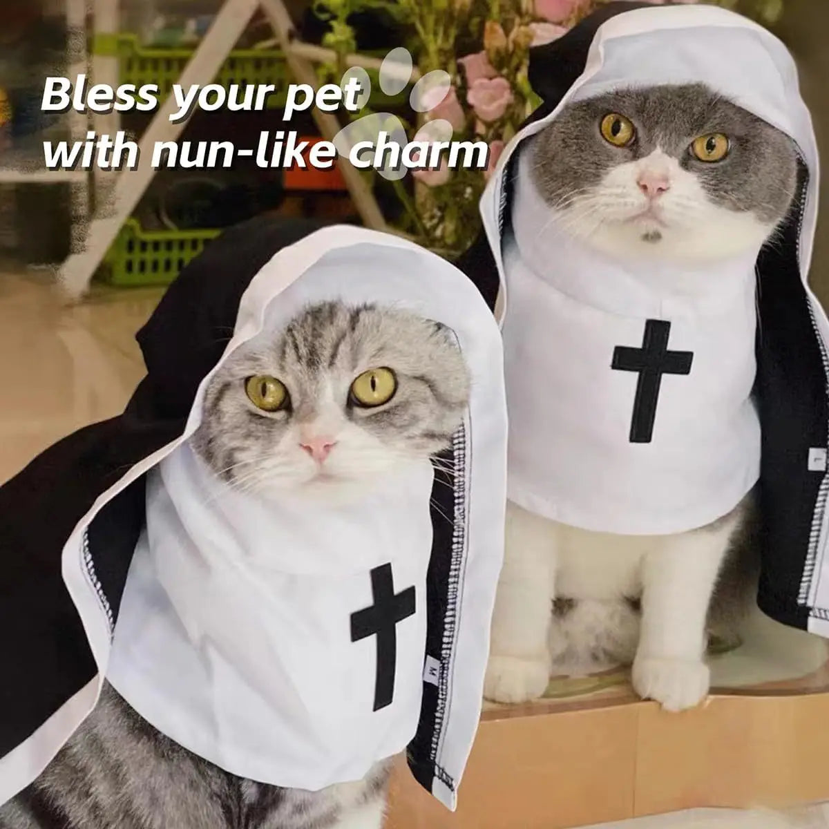 Pet Nun Costume with Cross Halloween
