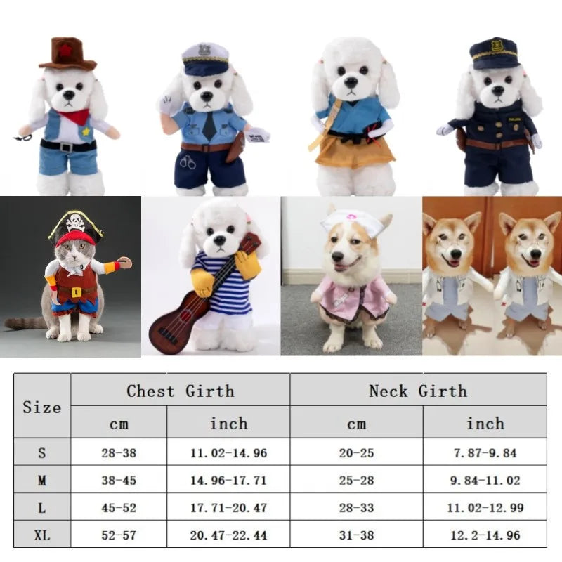 Funny Pet Dog Cosplay Clothes Novelty Puppy Halloween Costumes Sweatshirt Christmas Festival Party Outfit Pet Dress Dog Coat Festive Paws