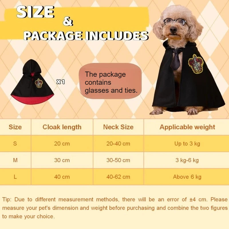 Movie Magic School Wizard Pet Costume Festive Paws