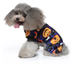 Pumpkin Bats Prints Purple Dog Knit