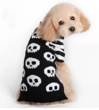 Black & White Skull Pet Spooky Knit