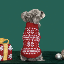 Red Snowflake Christmas Pet Sweater
