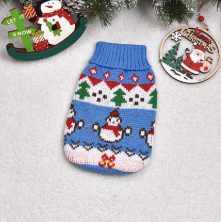 Blue Snowman Pet Sweater – Knit Holiday