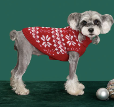 Red Snowflake Christmas Pet Sweater