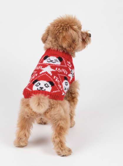 Red Panda Pet Sweater – Holiday Knit