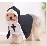 Pet Nun Costume with Cross Halloween