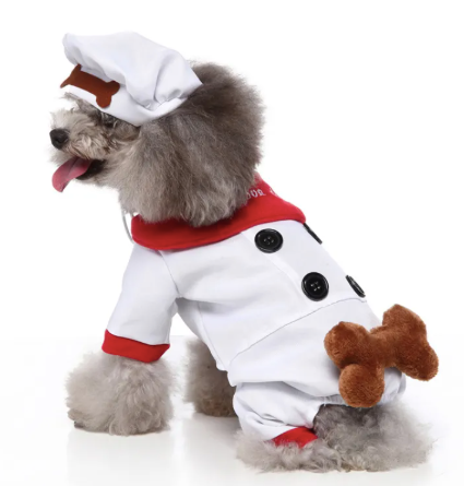White Chef Dog Costume Festive Paws