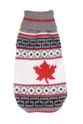 pet Knit Sweater - Grey leaf Festive Paws