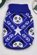 Pet Sweater - Star Blue/white Panda Festive Paws