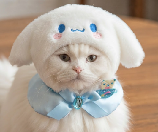 kawaii Cat & Doll Hat  kuromi Kitty Cloak or Labubu Festive Paws