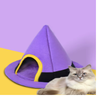 Halloween Witch Hat Cat bed Festive Paws