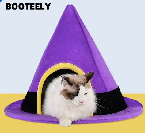 Halloween Witch Hat Cat bed Festive Paws