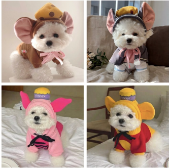 Cartoon Hoodie For Pets Festive Paws