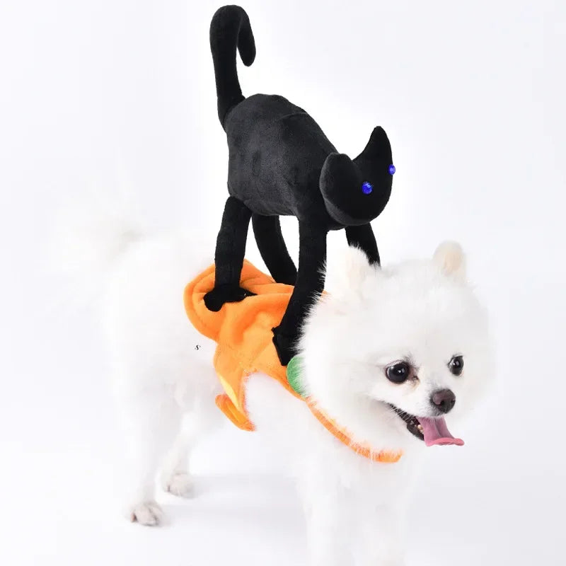 Halloween Pet Dog Clothes Transformed Pet Apparel and Wig for Holiday Party Pet Supplies Funny Bloody Doll With Knife Dog Costum Festive Paws