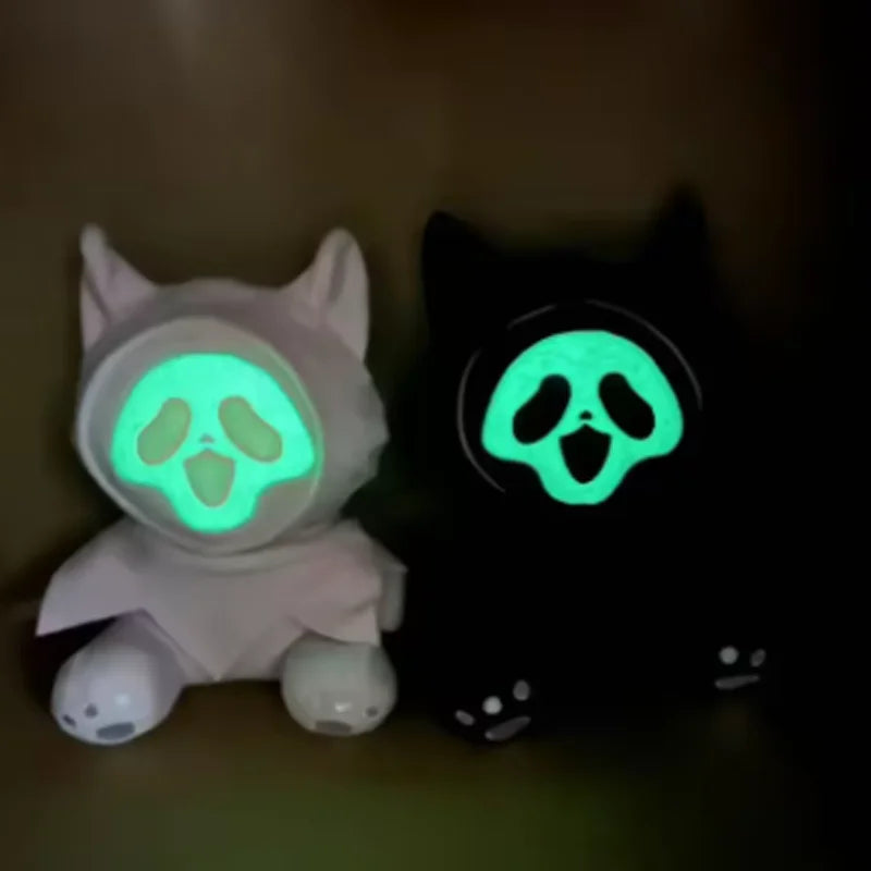 20-23cm funny face plush toy cute soft filling animation night glow ghost room decoration doll children's birthday Halloween gif Festive Paws
