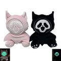 2PCS 23cm Ghost Face Plush Toys Cute Soft Stuffed Animation Luminous Ghost Home Room Decor Dolls For Kid Birthday Halloween Gift Festive Paws
