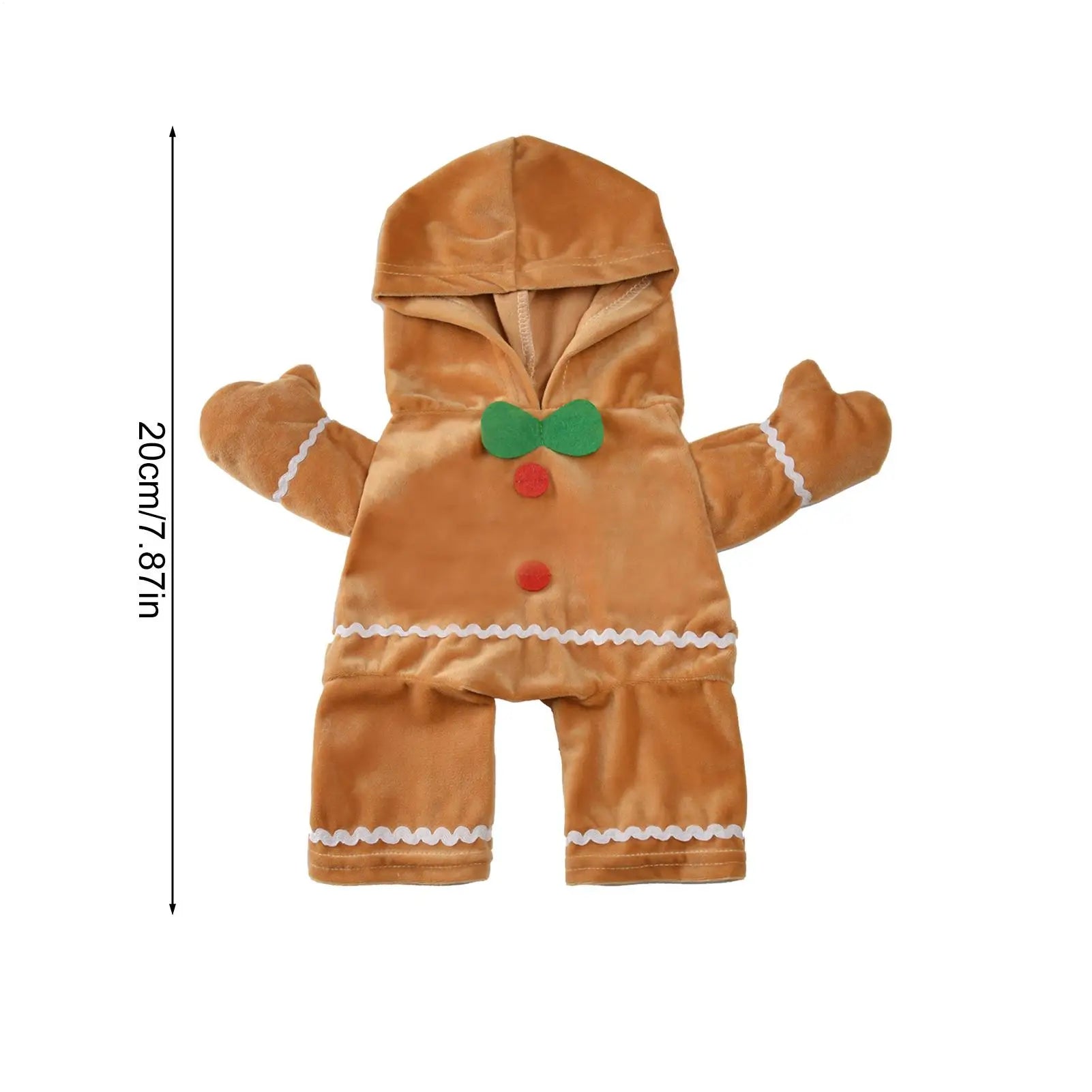 Pet Puppy Gingerbread Costumes Winter Dog Christmas Gingerbread Man Standing Costume Cute Plush Pet Cosplay Apparel Festive Paws