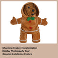 Pet Puppy Gingerbread Costumes Winter Dog Christmas Gingerbread Man Standing Costume Cute Plush Pet Cosplay Apparel Festive Paws