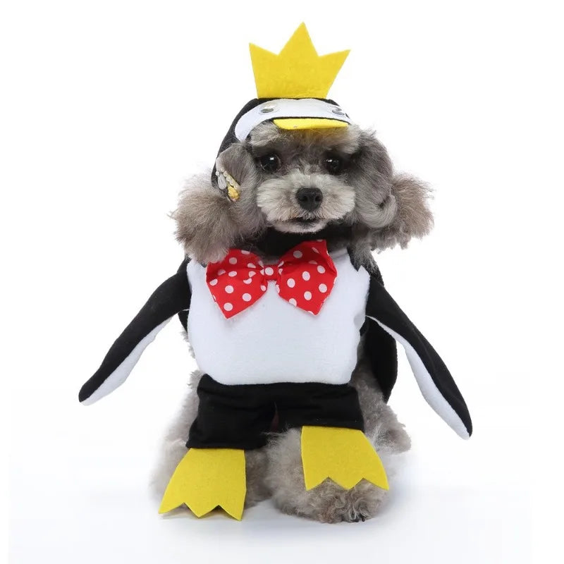 Halloween Pet Dog Cat Costumes Funny Penguin Suit Cosplay Clothes for Small Medium Puppy Fancy Chihuahua French Bulldog Jacket Festive Paws