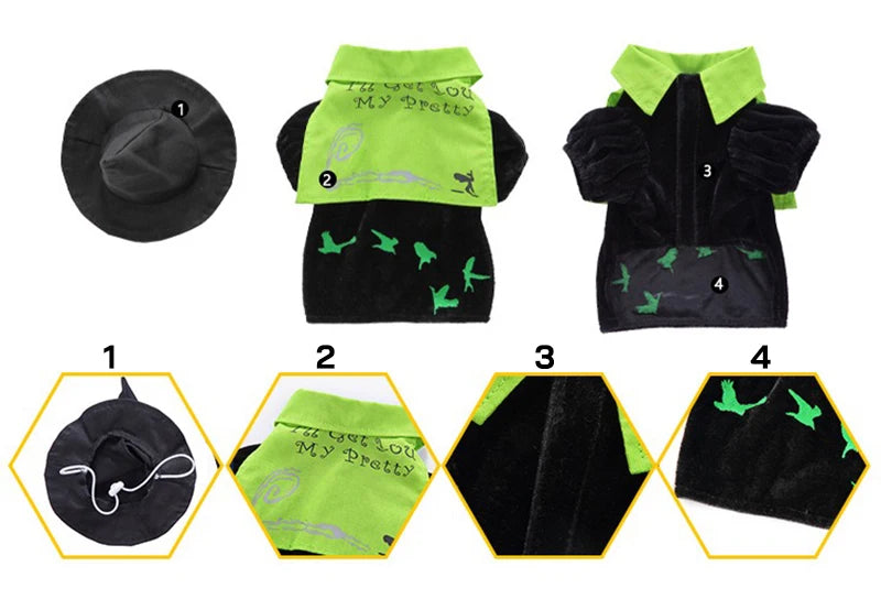 Halloween Christmas Outfits for Small Medium Dogs Cosplay Prince Fancy Yorkshire Cat Clothing Witch Cloak Butterfly Puppy Dress Festive Paws