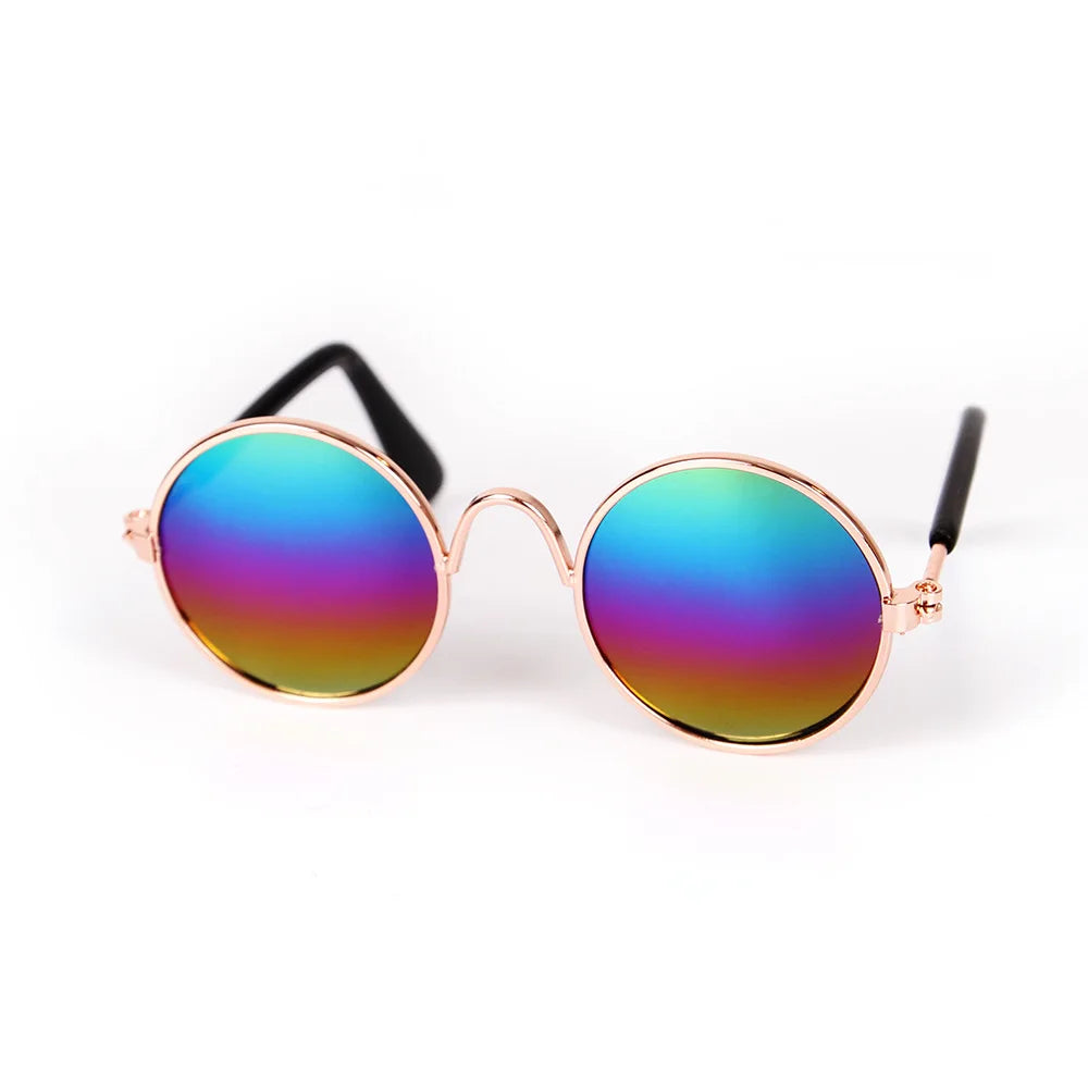 Vintage Round Cat Sunglasses Reflection Eyewear Glasses Pet Products for Dog Kitten Dog Cat Accessories for Small Dogs Festive Paws