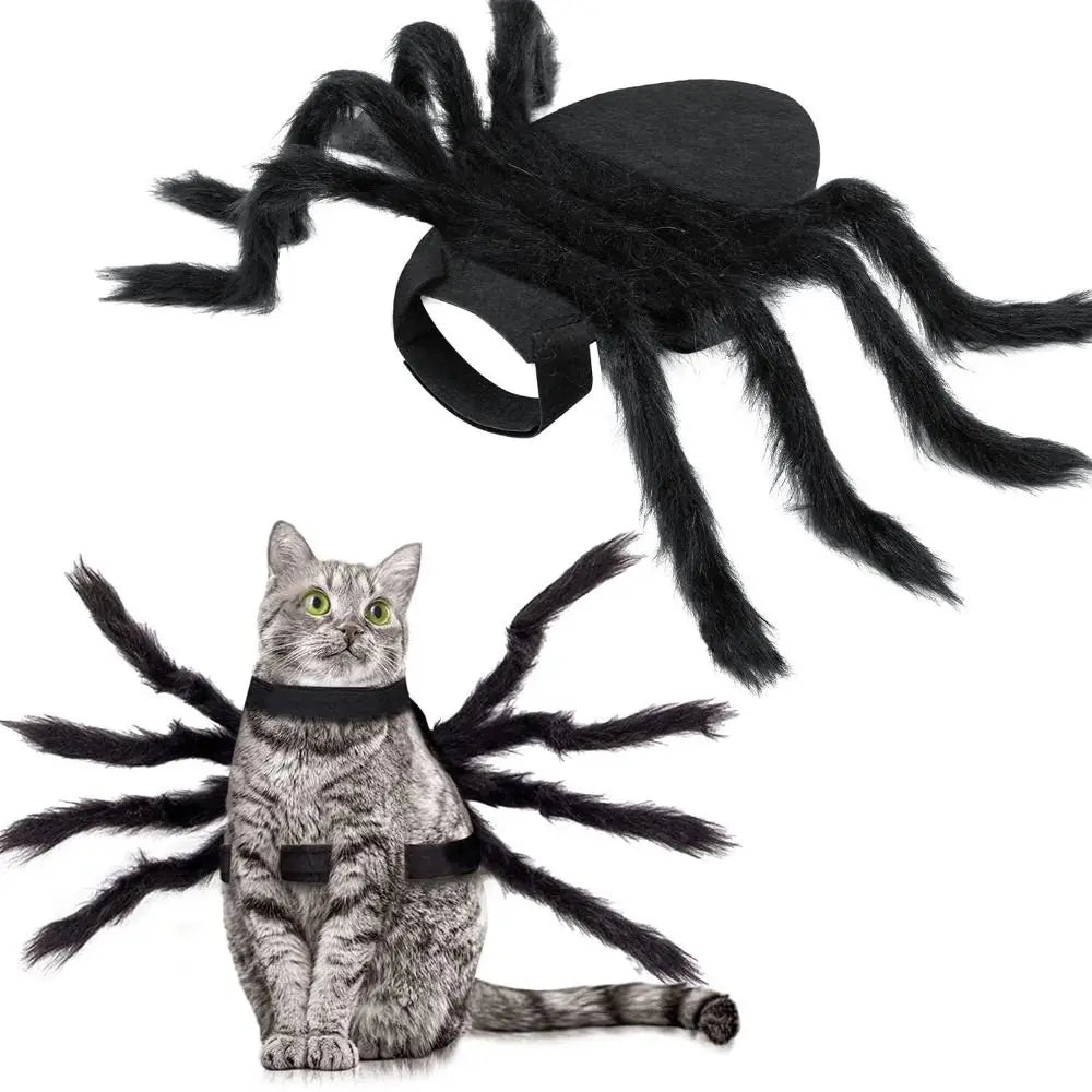 Furry Pet Spider Costume Small Medium Size Costume Cat Dog Cosplay Costume Cloth Spider Design Halloween Party Dress Up Festive Paws