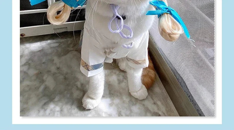 Dogs Cats Headdress Funny Pet Wigs Bangs Exploding Head Braids Straight Hair Nylon Fibre Material Halloween Pet Accessories Festive Paws